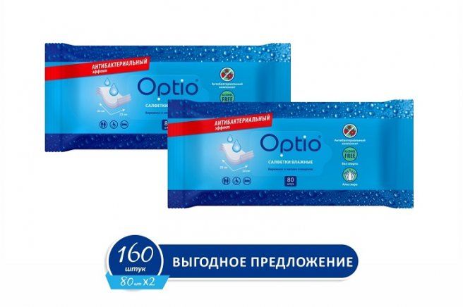 фото упаковки Оптио влажные салфетки антибактериальные