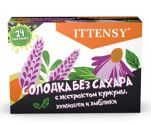 фото упаковки Ittensy пастилки для рассасывания Солодка без сахара