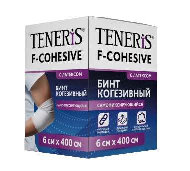 фото упаковки Teneris F-Cohesive Бинт когезивный самофиксирующийся