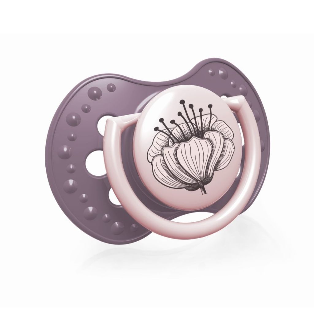 Lovi Botanic Пустышка силиконовая динамическая, 6-18 месяцев, розовая, 2 шт.