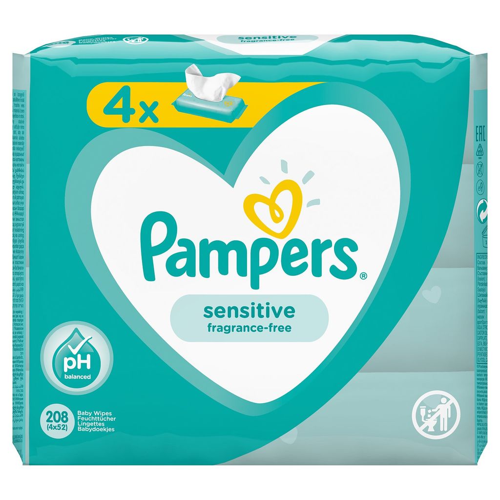 фото упаковки Pampers Sensitive Салфетки влажные детские
