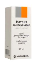 Натрия пикосульфат, 7.5 мг/мл, капли для приема внутрь, 25 мл, 1 шт.