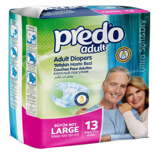 Predo Adult Подгузники для взрослых, L, 100-150 см, 13 шт.