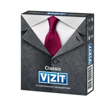 Презервативы Vizit Classic, презерватив, гладкие, 3 шт.