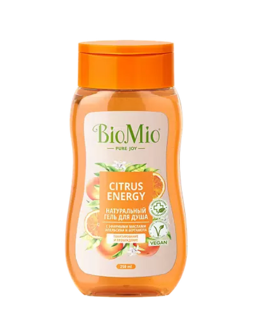 BioMio Bio-Shower Натуральный гель для душа, гель, с эфирными маслами апельсина и бергамота, 250 мл, 1 шт.