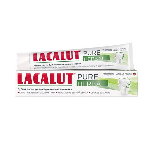 Lacalut Pure Herbal Зубная паста, паста зубная, 75 мл, 1 шт.