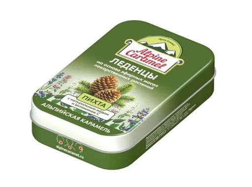 Alpine Caramel Детские леденцы для рассасывания, для детей с 3 лет, пихта, 53 г, 1 шт.