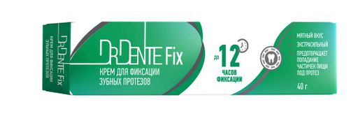 Dr.Dente Fix Крем для фиксации зубных протезов экстрасильный, крем для фиксации зубных протезов, с мятным вкусом, 40 мл, 1 шт.