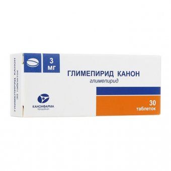 Глимепирид Канон, 3 мг, таблетки, 30 шт.