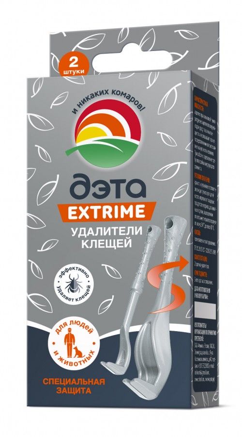 Дэта Extrime Удалители клещей, для людей и животных, 2 шт.