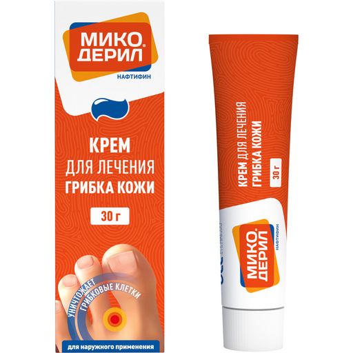 Микодерил, 1%, крем для наружного применения, от грибка ногтей, 30 г, 1 шт.
