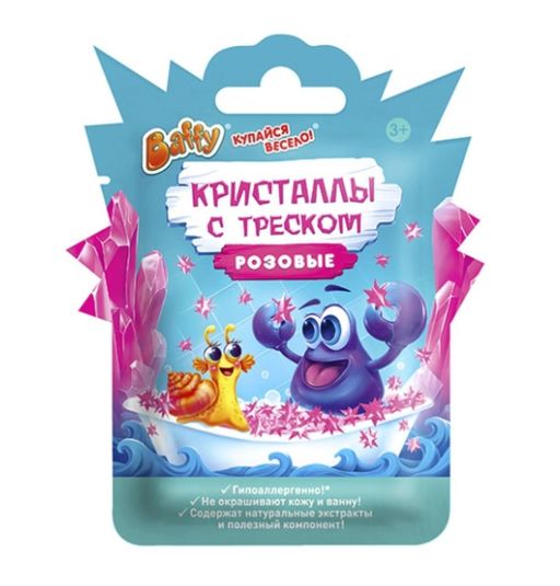 Baffy Кристаллы с треском, для детей с 3 лет, розового цвета, 10 г, 1 шт.