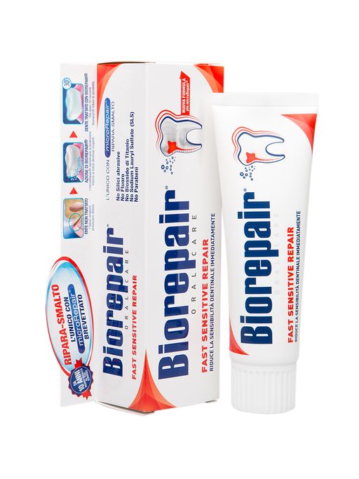 Biorepair Fast Sensitive Зубная паста для чувствительных зубов, паста зубная, 75 мл, 1 шт.