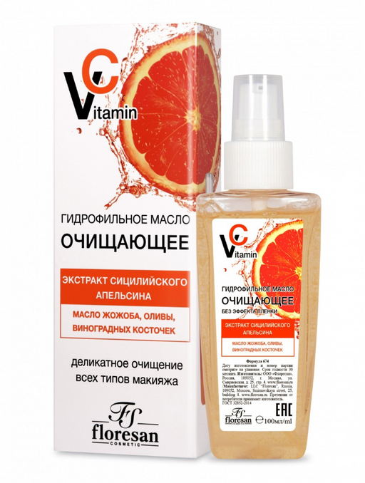 Floresan Гидрофильное масло Очищающее, Ф-674, витамин С, 100 мл, 1 шт.